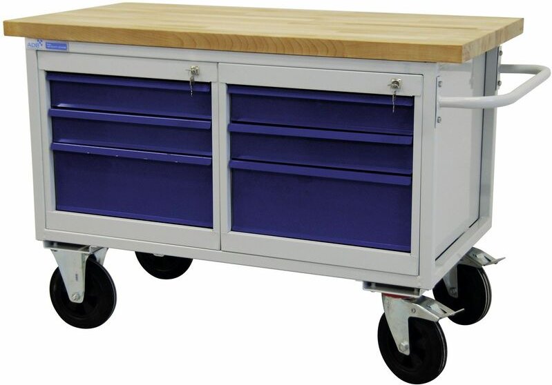 Mobile Werkbank Werktisch Werkstatt Rollwagen Werkstattwagen 6 Schubladen - ADB