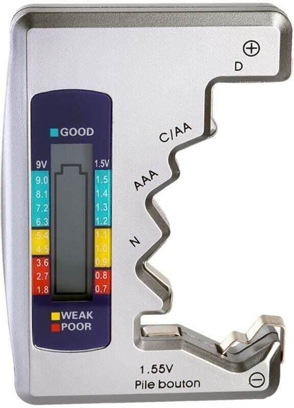 Universeller digitaler Batterietester für AA-, AAA-, CDN-, 9V- und 1,5V-Knopfzellen-Minibatterien