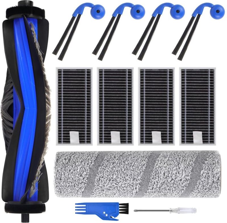 X11 Zubehör für ECOVACS X11 OMNICYCLONE / X11 PRO Omni / X9 Pro Staubsauger,1 Hauptbürste,1 Rolle Wischtücher,4 Seitenbü...