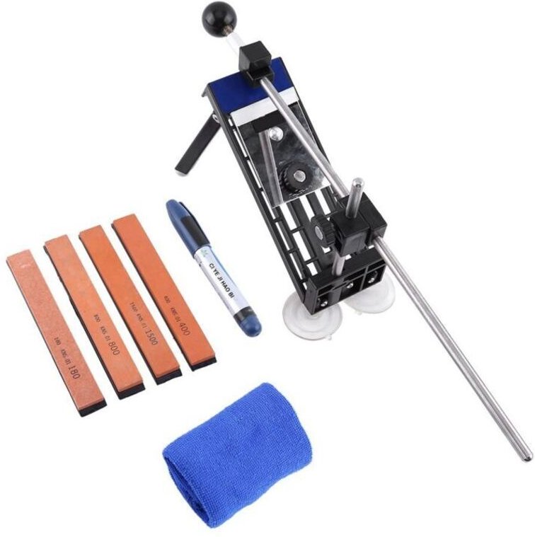 Professioneller Küchenmesserschärfer mit festem Winkel und 4 Schleifsteinen