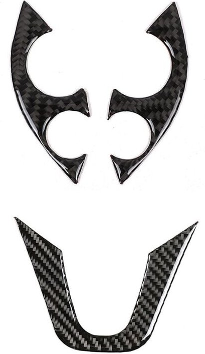 Auto Carbon Fiber Lenkrad Dekoration Abdeckung Trim Aufkleber Fit für Smart 453 Fortwo 2016-2021