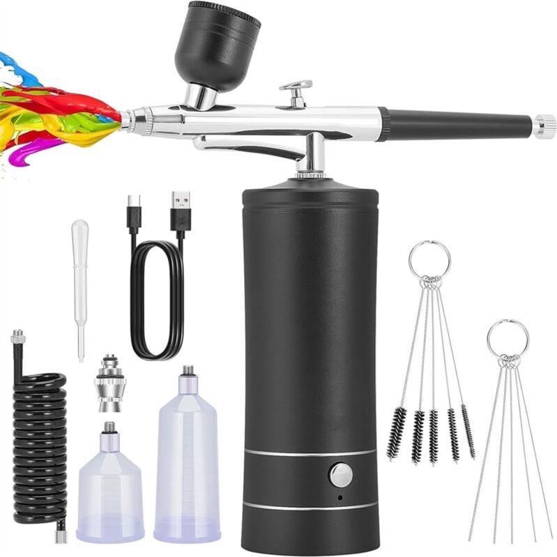 Airbrush-Set, kabelloses, wiederaufladbares Kompressor-Set, automatische Handhabung von Modellmalerei, Nägeln, Make-up b