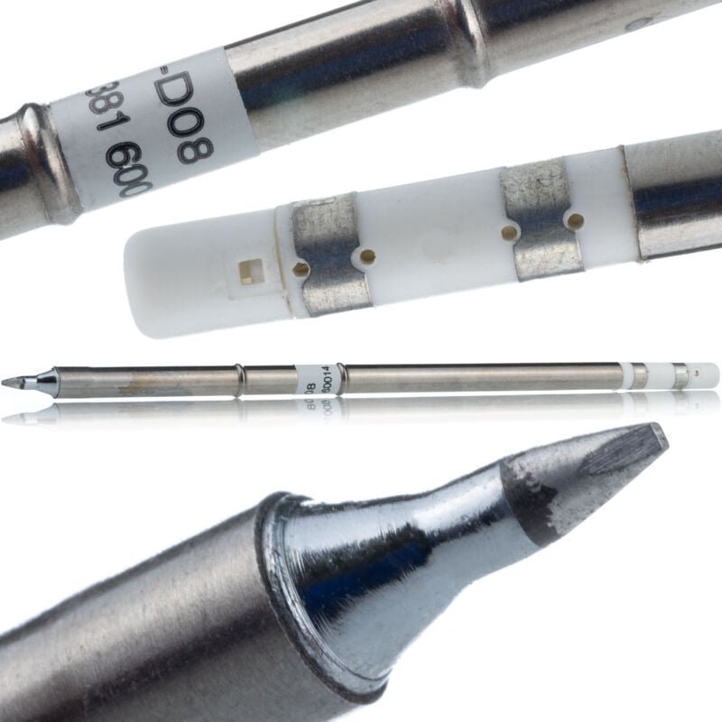 Rosfix T12-D0.8 – Lötspitze mit Heizung Schnelles Aufheizen in unter 10 Sekunden Kompatibel mit T12 Stationen Lötzubehör