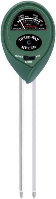 MS01 Boden-pH-Meter (Grün), 3-in-1-Bodenfeuchte-/Licht-/pH-Tester, Gartenwerkzeug-Set für Rasen und Acker