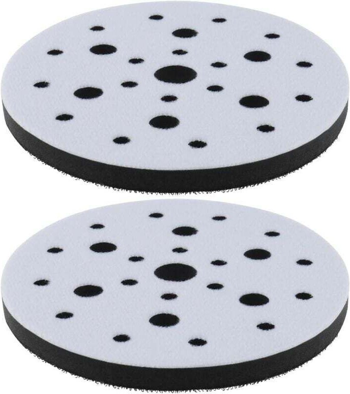 Un ensemble de 2 tampons de polissage intermédiaires en éponge douce, de 150 mm de diamètre, avec fermeture Velcro à 25 ...
