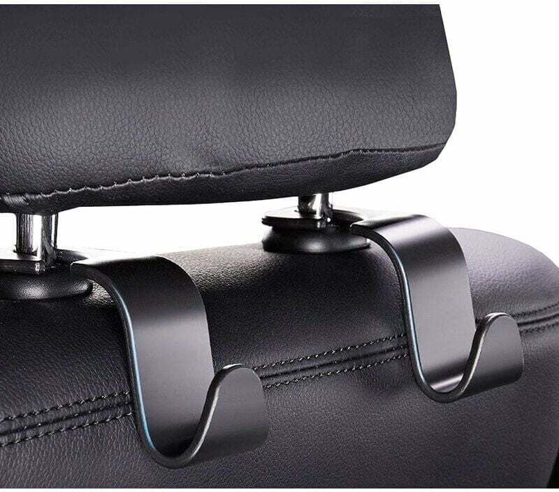 Lot de 4 crochets pour siège de voiture Support pour sac de voiture Crochets pour appuie-tête Suspendus Vêtements Sacs à...