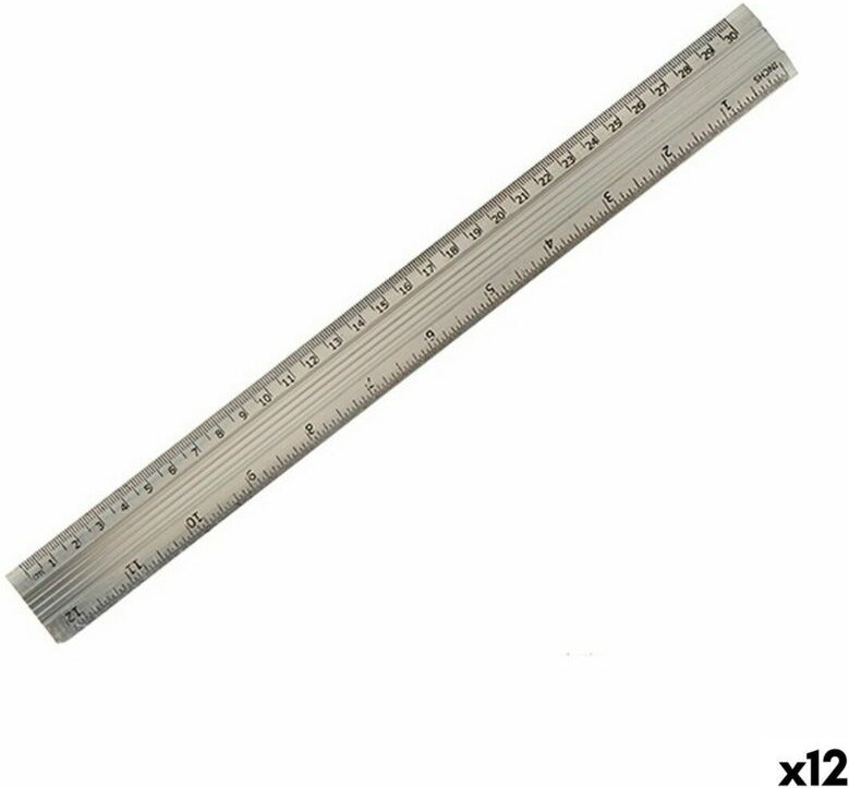 Lineal Pincello Silberfarben Aluminium 0,5 x 35,5 x 4 cm (12 Stück)