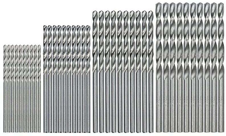 40 Miniatur-HSS-Bohrer, zylindrischer Schaft, 0,5 mm bis 2,0 mm für Metall, Holz und Kunststoff