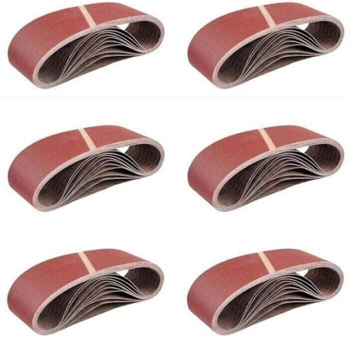 Schleifband 75 x 533 mm, gemischte Schleifbänder für Bandschleifer, Körnungen 40/60/80/120/180, 5 Stück