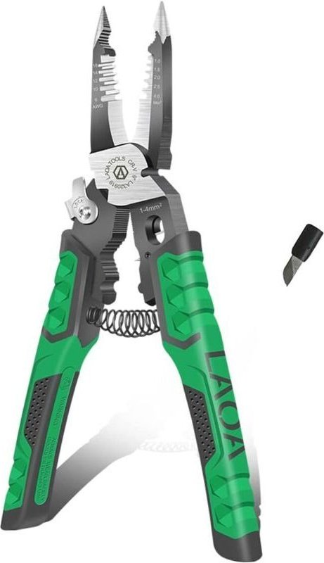 Elektriker-Abisolierzange, 9-in-1 Multifunktions-Spitzzange zum Festziehen von Drähten, Anziehen von Schrauben, Abisolie...