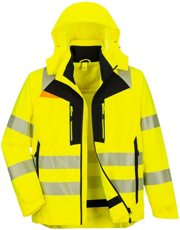 4-in-1 Jacke Dx4 Hi-vis - S - Gelb/schwarz - Portwest