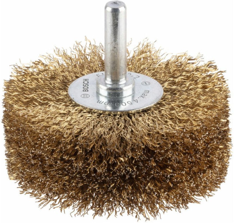 Bosch - Accessories Scheibenbürste, gewellt, vermessingt, 80 mm, 0,2 mm, 35 mm, 4500 u/ min Schaft-Ø 6