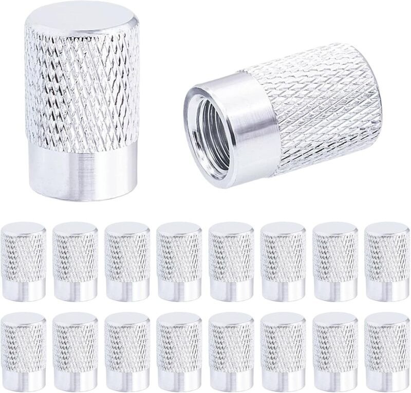 CCYKXA 18 Stück Autoreifenventilkappen, Aluminium-Ventilschaftkappen, Staubkappen für Reifenventile, Ventilkapseln mit D...