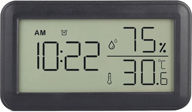 Tlily - Thermometer-Hygrometer für den Innenbereich mit Wecker, digitales LCD-Thermometer, für Zimmer, Wohn- und Weinkel...