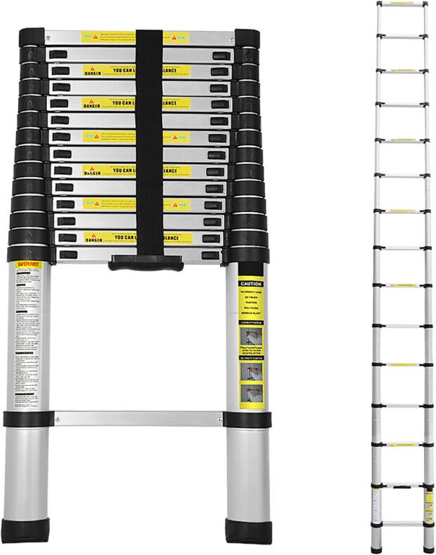 Randaco Teleskopleiter Klappbar 2,6M Multifunktionsleiter Aluminium Anlegeleiter Mehrzweckleiter Ausziehbare Leiter