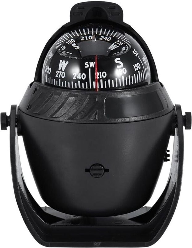 Multifunktionaler Elektronischer Kompass, LED-Licht, ABS-Kunststoff, Auto & Boot, Einstellbare Basis, Navigation im Frei...
