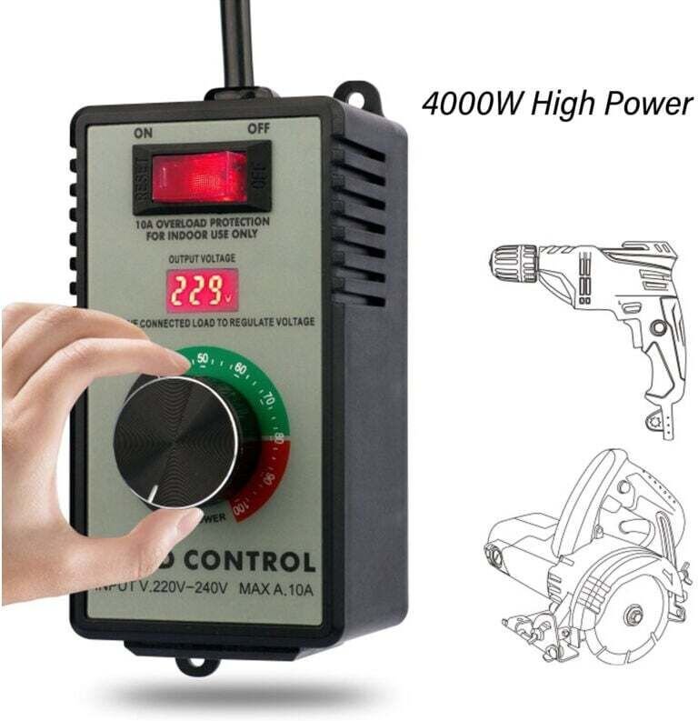 Drehzahlregler, elektronischer Digitalregler, geeignet für Handbohrmaschinen/Poliermaschinen/Lüfter, stufenloser Drehzah...