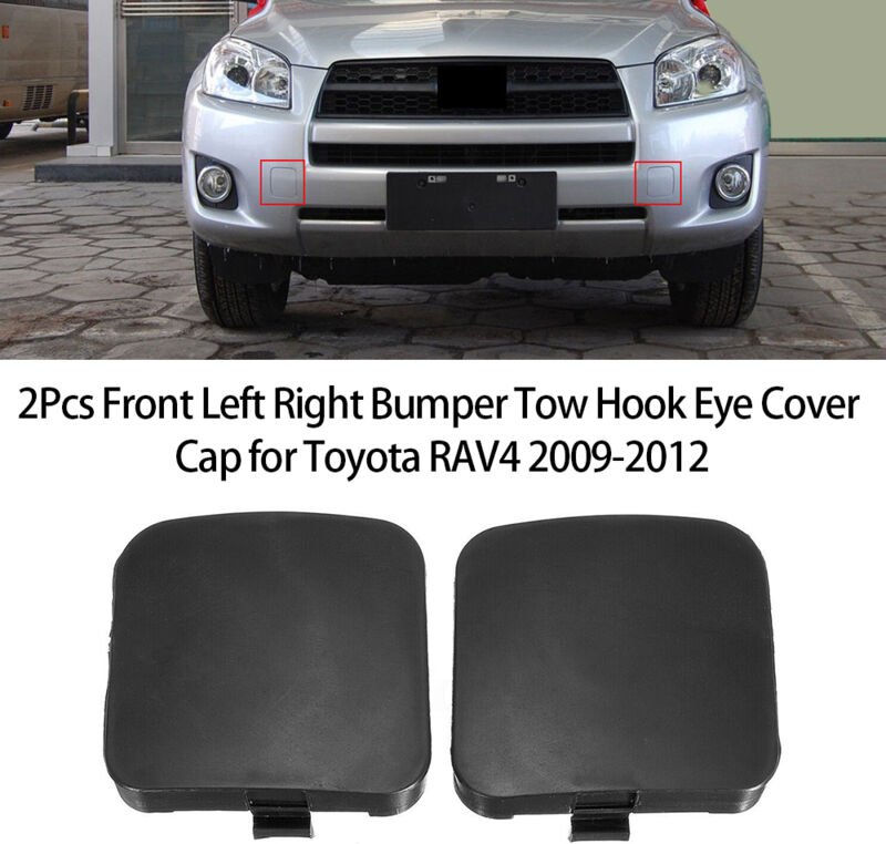 Decdeal - 2pcs vordere linke rechte Stoßfänger Schlepphaken-Abdeckkappe 53285-0R907 53286-0R907 Ersatz für Toyota RAV4 2...