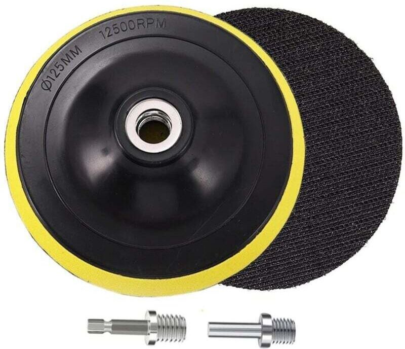 2 Schleifscheiben, Klett-Schleifscheiben, Schleifteller, Klettverschluss, Polierteller, für Winkelschleifer – 125 mm, M1...