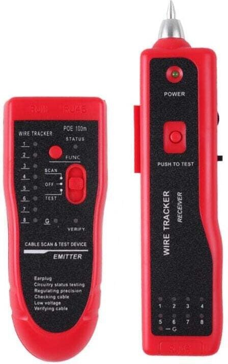 RJ45 RJ11 Ethernet LAN Kabelsuchgerät - Multifunktionales Netzwerkkabeltestgerät mit Durchgangsprüfung und Tonererkennun...