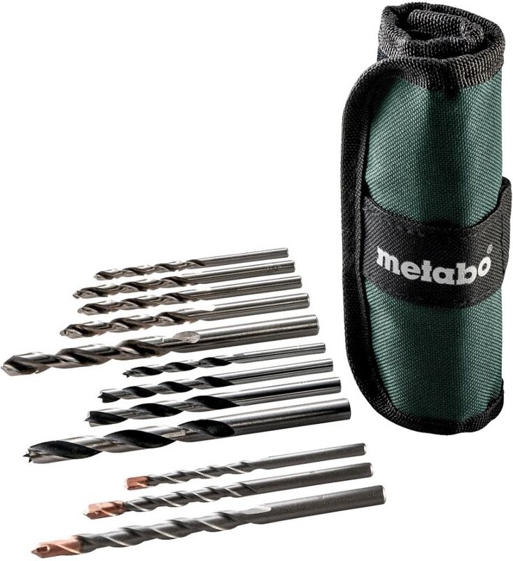 Metabo - Bohrersortiment sp Set 13-teilig Holz Metall Stein Rolltasche 626728000