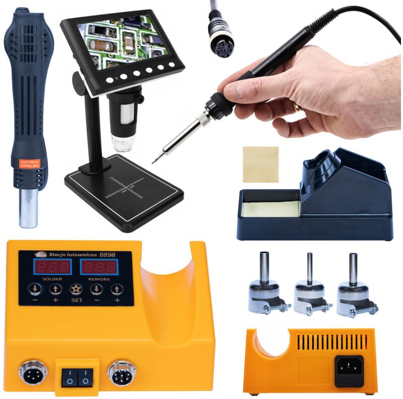 Digitalmikroskop mit 4,3-Zoll-Display + Lötkolbenstation – 2in1-Set