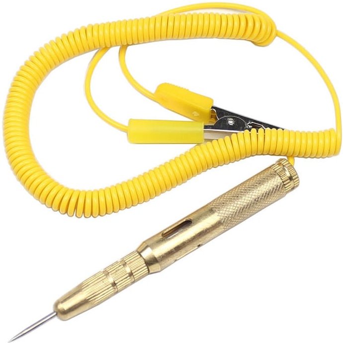 Memkey - Stromkreisprüferstift, Auto-Kfz-Stromkreisprüfer-Tester dc 6V 12V 24V Glühbirnen-Spannungsprüfstift Gelb