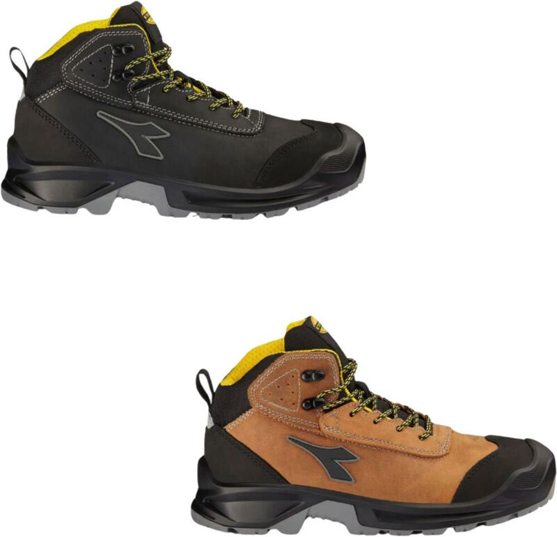 Diadora Classic Mid S3S FO SC LG SR Sicherheitshochschuhe - 45 EU - Braun