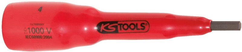 Ks Tools 3/8 Bit-Stecknuss mit Schutzisolierung für Innensechskant-Schrauben, 6 mm, 82 mm lang