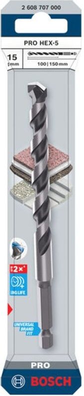Bosch PRO Bohrer HEX-5, 15 x 100 x 150 mm