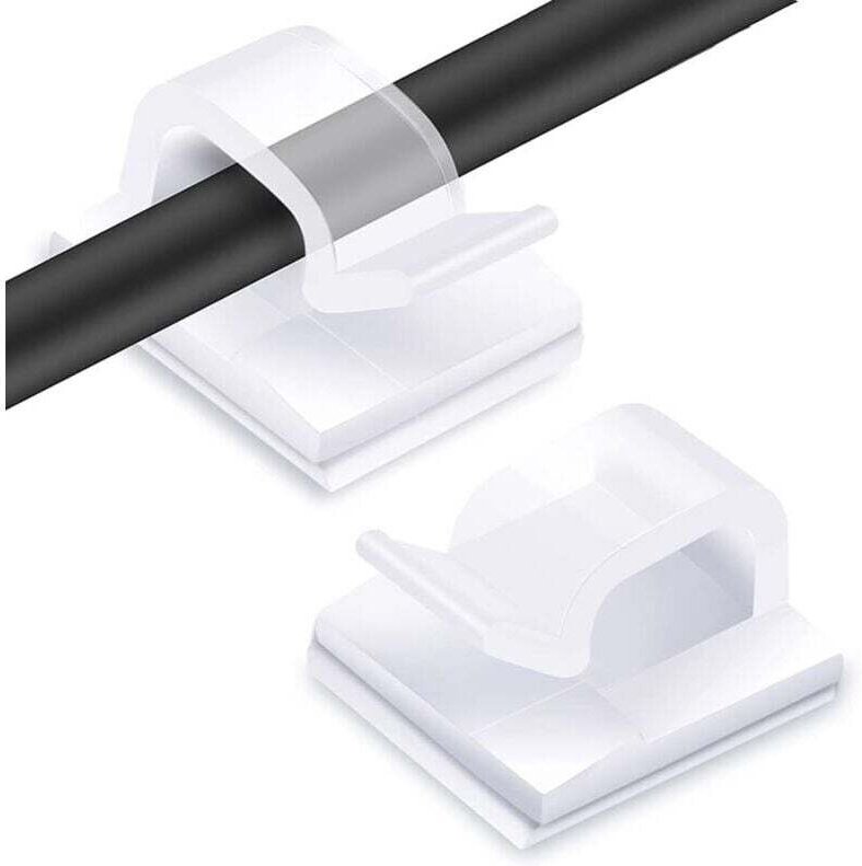 60 Stück Kabelclips, selbstklebende Kabelbinder, Kabelorganisator, transparente Kabelclips für die Kabelorganisation