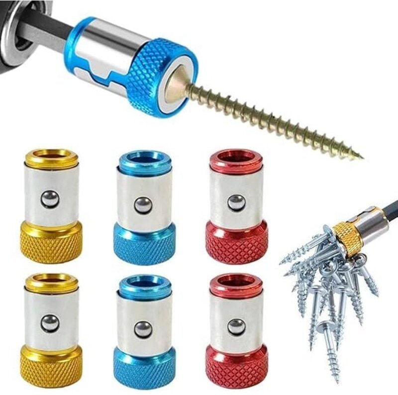 6-teiliges magnetisches Bithalter-Set, Magnetring, geeignet für Doppelkopf-Schraubendreherbits verschiedener Durchmesser...