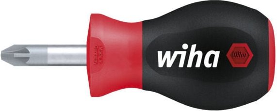 Wiha Schraubendreher SoftFinish® Pozidriv mit kurzer Rundklinge, Stubby PZ1 x 25 mm (26971)