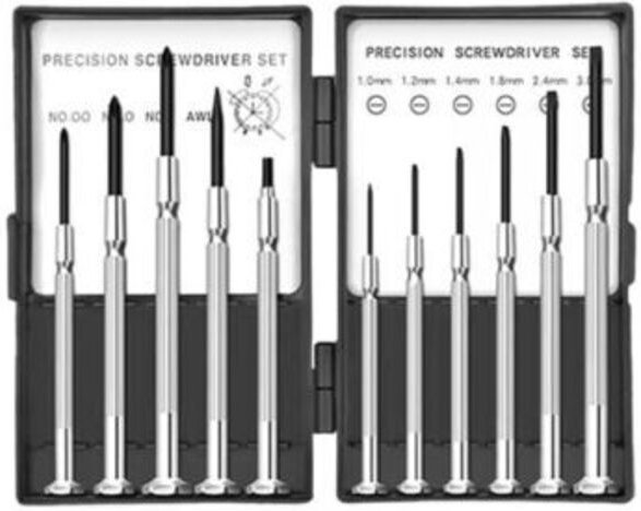 11-teiliges Mini-Präzisionsschraubendreher-Set (Schlitz/Kreuzschlitz) – Für Brillenreparaturen, Elektronik und Mikromech...