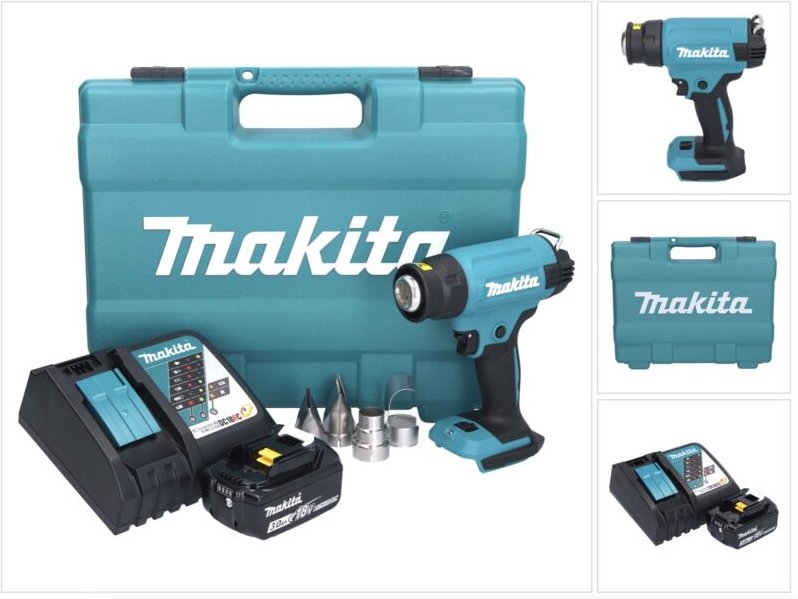 Dhg 181 RF1K Akku Heißluftgebläse 18 v 150 - 550°C + 1x Akku 3,0 Ah + Ladegerät + Koffer - Makita