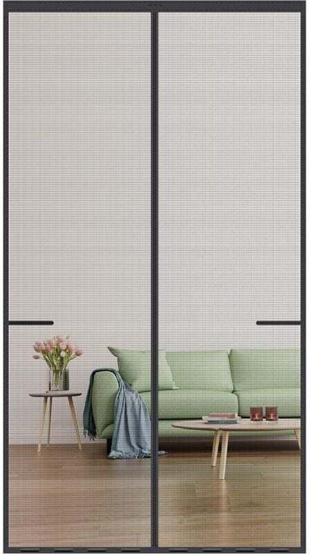 Vtizikl Moustiquaire magnétique noire pour porte 90 x 210 cm, anti-insectes, adaptée aux espaces intérieurs et extérieur...