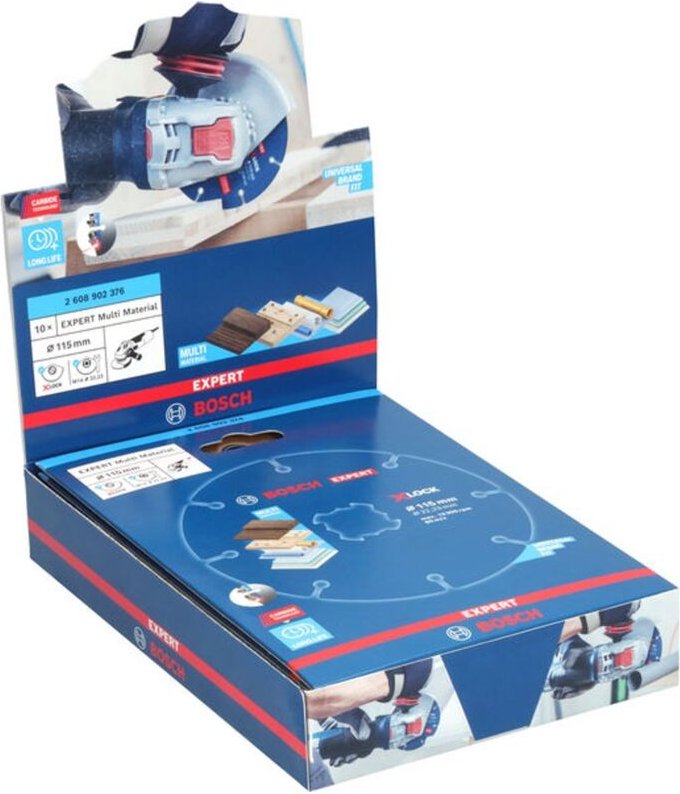 Bosch EXPERT Trennscheibe Multi Material Carbide, 115 x 22,23 mm, X-Lock, 10-tlg.