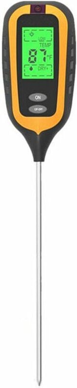 Boden-pH-Meter, Bodenfeuchtemessgerät, 4-in-1, für Bodentester, Feuchtigkeit, pH, Temperatur, Licht, Rasenflächen, landw...