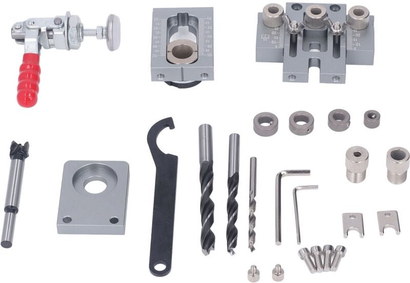 3-in-1-Holzbearbeitungs-Bohrerpositionierer, Dübel-Vorrichtungsset