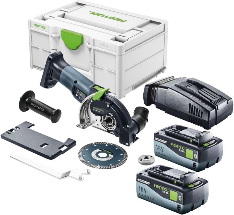 Dsc-agc 18-125 fh EB-Basic Akku Freihandtrennsystem 18 v 125 mm Brushless + 2x Akku 8,0 Ah + Schnellladegerät + Systaine...