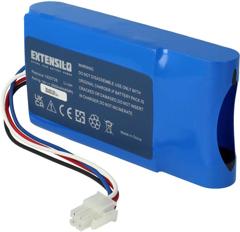 Extensilo - Akku kompatibel mit Yard Force Compact 400Ri, 280R Rasenmäher (2500mAh 18V Li-Ion)