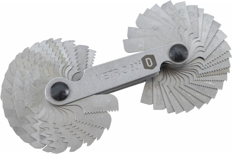 Gewindeschablone aus Stahl ausklappbar mit Fixierschraube 52 Blatt