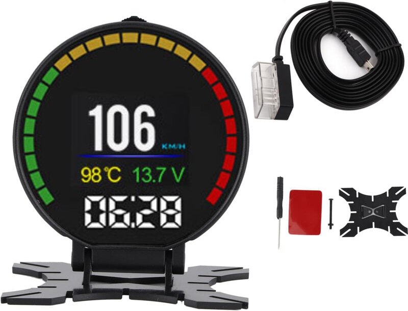 HUD-Display-Instrumentencluster, OBD2-Anzeige, Head-Up-Display, Plug-and-Play für die meisten Fahrzeuge, kompatibel mit ...