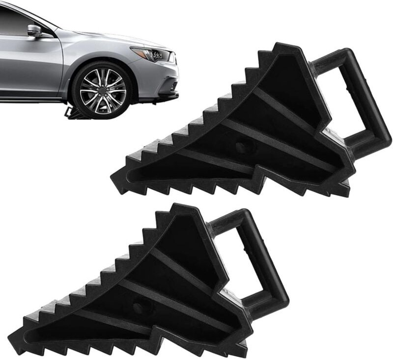 Auto-Reifenkeil, 2 Stück Gummi-Reifenkeile, Reifen-Rutschstopper, Anhängerkeil, Antirutschstopper für Fahrzeuge LKW Radk...