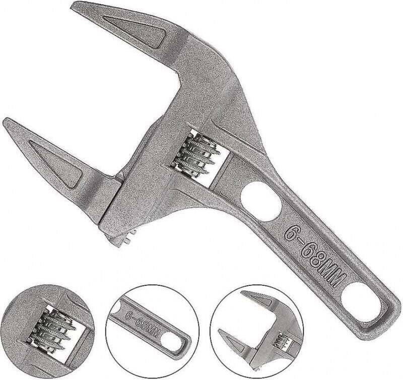 Verstellbarer Schraubenschlüssel, 6–68 mm, große Öffnung, breite Backe, Aluminiumlegierung, ultradünner verstellbarer Sc...