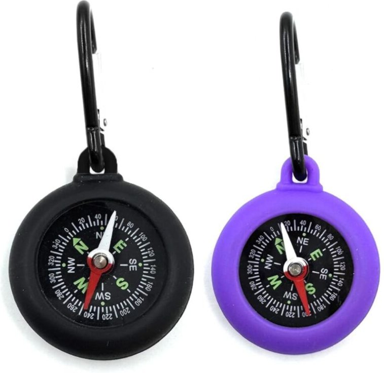Gabrielle - Wanderkompass, Kinderkompass, Karabinerkompass für Erwachsene, 2er-Pack tragbarer Kompass, Outdoor-Zubehör, ...