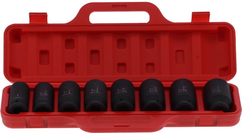 Zoternen - HighTorque Steckschlüsselsatz, 8-teilig, Chrom-Vanadium-Stahl, Automatikwerkzeug, Deep Impact, 6-Punkt (Briti...