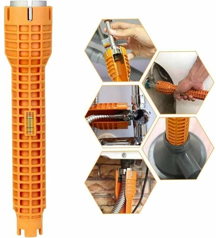 Wasserhahnschlüssel aus Aluminiumlegierung, Wasserhahn-Feststellschlüssel, Spülbeckenschlüssel, multifunktionaler, rutsc...