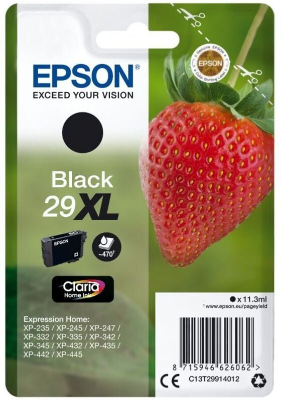 Epson Strawberry Singlepack Black 29XL Claria Home Ink