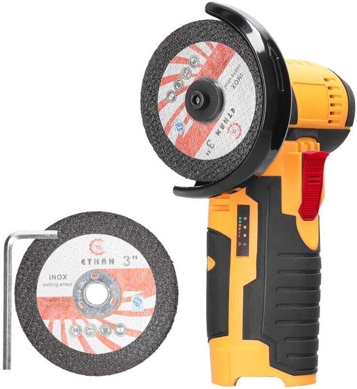 Mini-Kohlenstoffschleifer, 12 V, 19500 U/min, 75 mm (Batterie nicht enthalten), Gelb